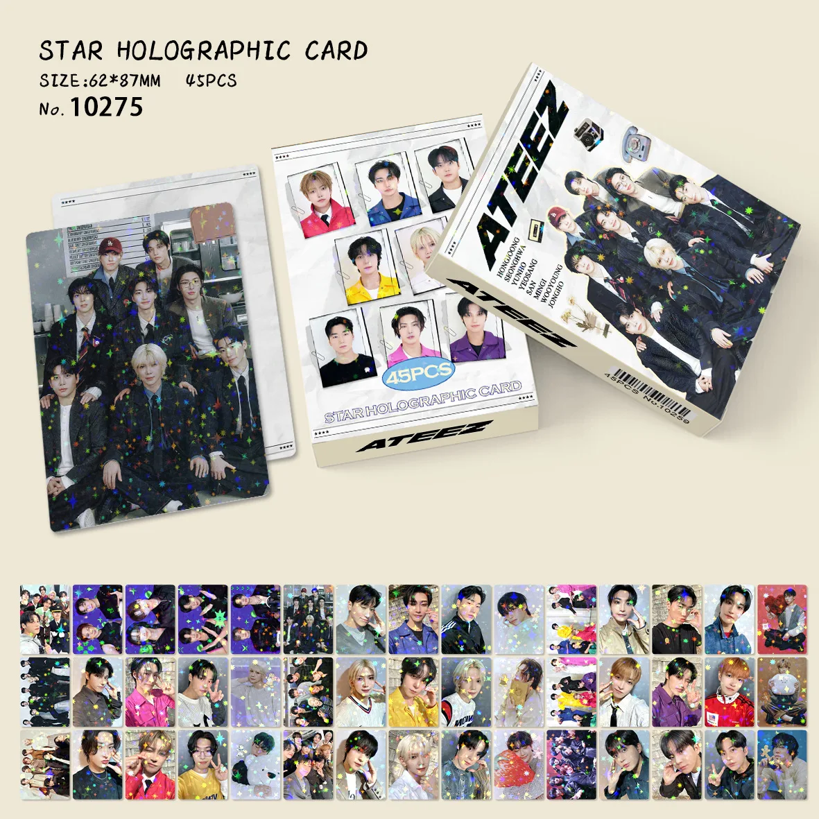 

45 шт./компл. ATEEZ 2026SEASON'S GREETINGS ломо Звезда фотокарточки фото ломо карты коллекция фанатов печатные карты