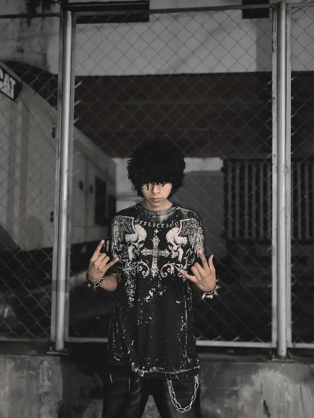 Affliction x Haunted Mound skull graphic t shirts harajuku high street oversized t shirt cotton short sleeved couples y2k top