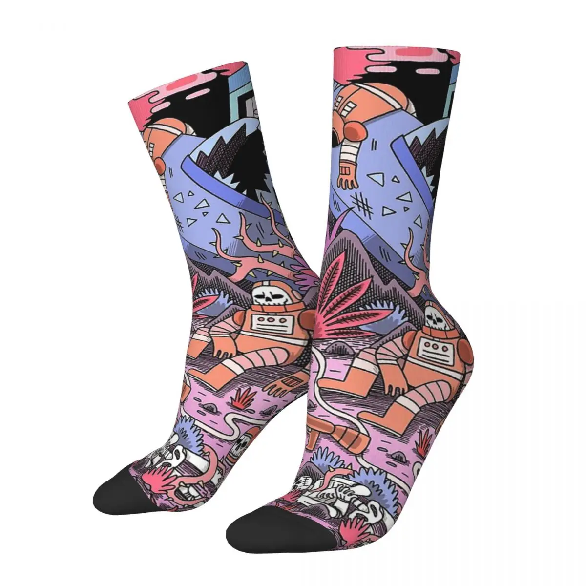 Funny Crazy Sock for Men Chaos Hip Hop Harajuku Design Art Happy Quality Pattern Printed Boys Crew Sock Novelty Gift