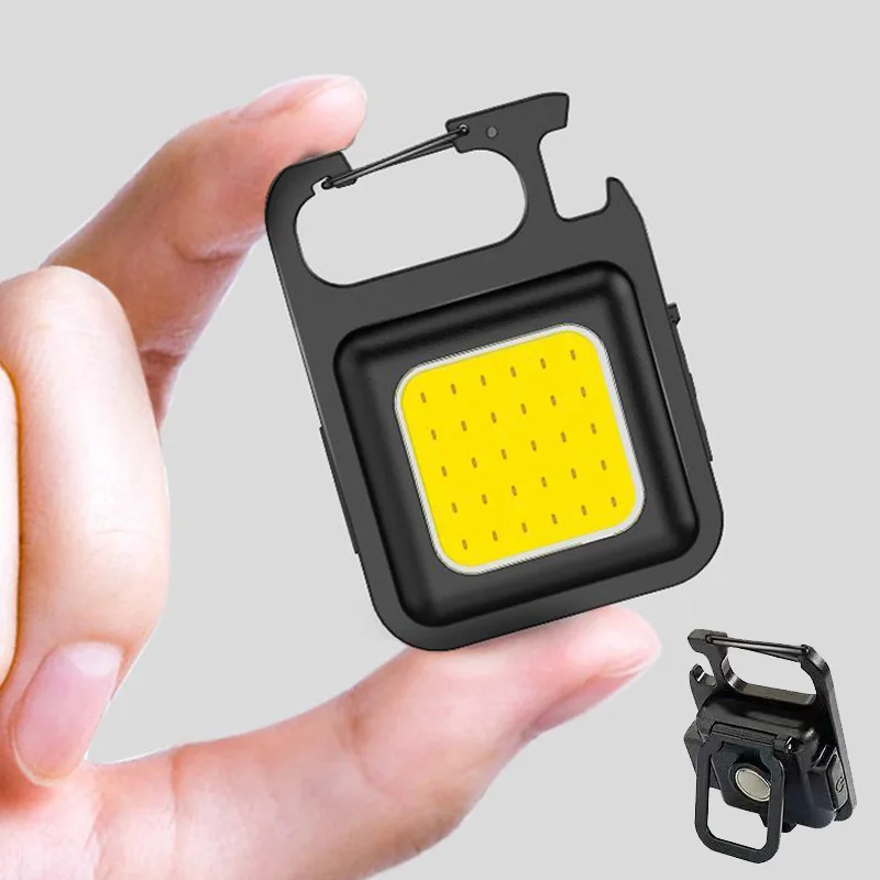 800 Lumens Bright Multifunctional Mini LED Portable Outdoor Pocket Flashlight Keychain USB Rechargeable Small Pocket Light