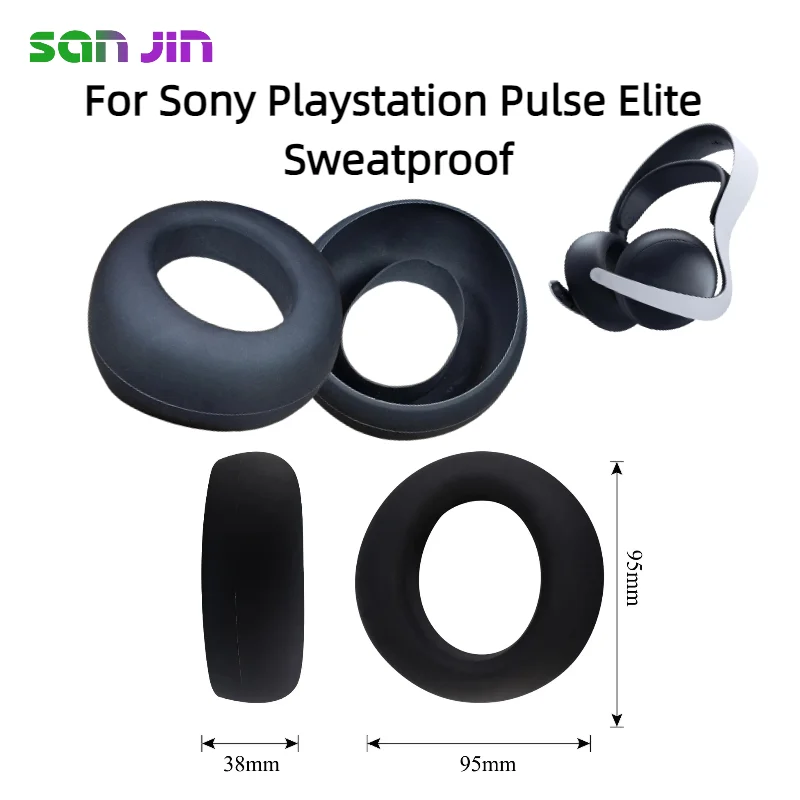 

For Sony Playstation Pulse Elite Sweatproof Headphones Replacement Foam Earmuffs Cushion Headset Covers Sponge Leather Foam