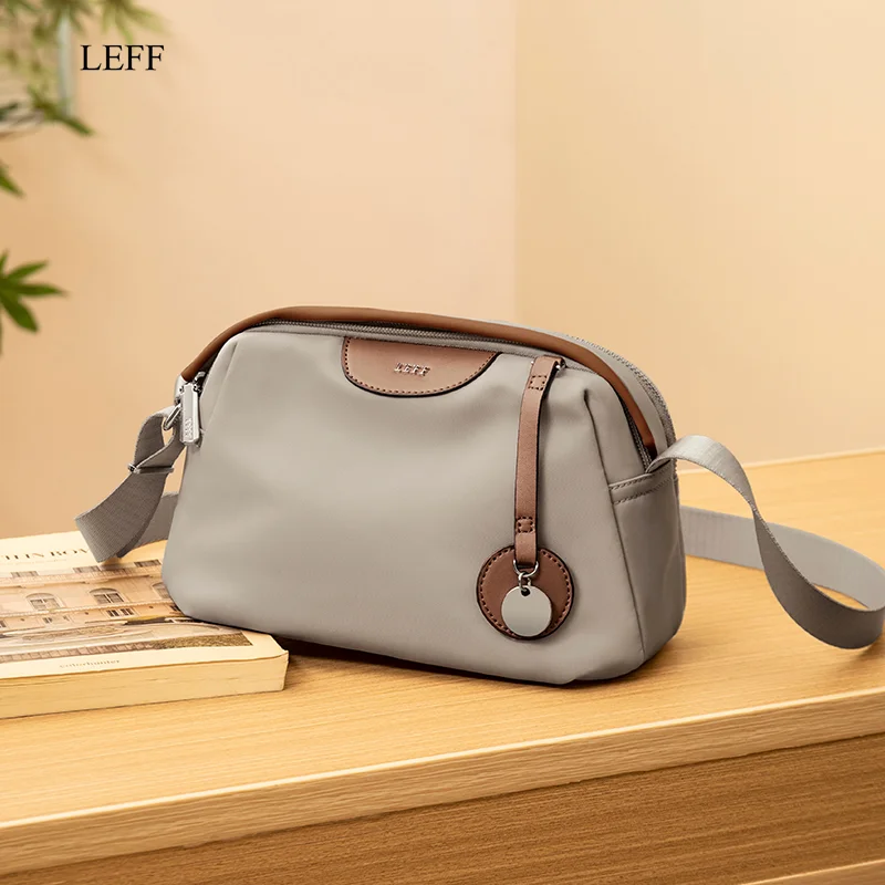 

LEFF Nylon Canvas Messenger Bag Women's 2025 New Commuter Bags Lightweight Casual Mother Oxford Cloth Women's Bag Solid Color