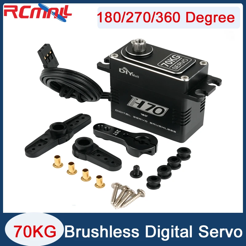 H70 Brushless Digital Servo 70KG Stainless Steel Gears 180/270/360 Degree Waterproof IP67 For 1/10 Crawler Car Boat Model