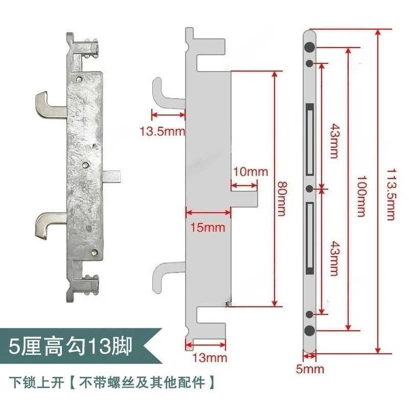 Ultra Narrow Glass Door Lock Body Push Pull Aluminum Alloy Buckle Double Hook Latch for Kitchen Sliding Door Hardware Accessorie