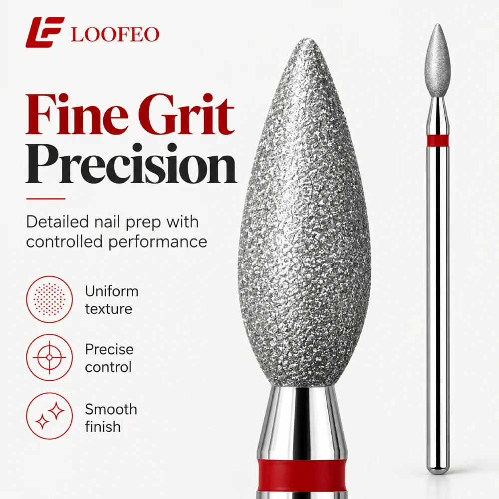 2.4/2.5mm Diamond Manicure Nail Drill Bit Fine Grit Set 2 Sizes E-File Bits Milling Cutter for Manicure Cuticle Dead Skin Refine