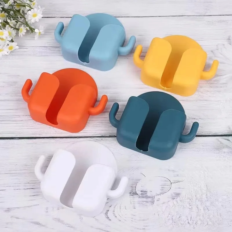 Hole Free Mobile Phone Holder Wall Hanging Rack With Hook On The Side Charging Bedside Storage Rack Mobile Phone Storage Rack