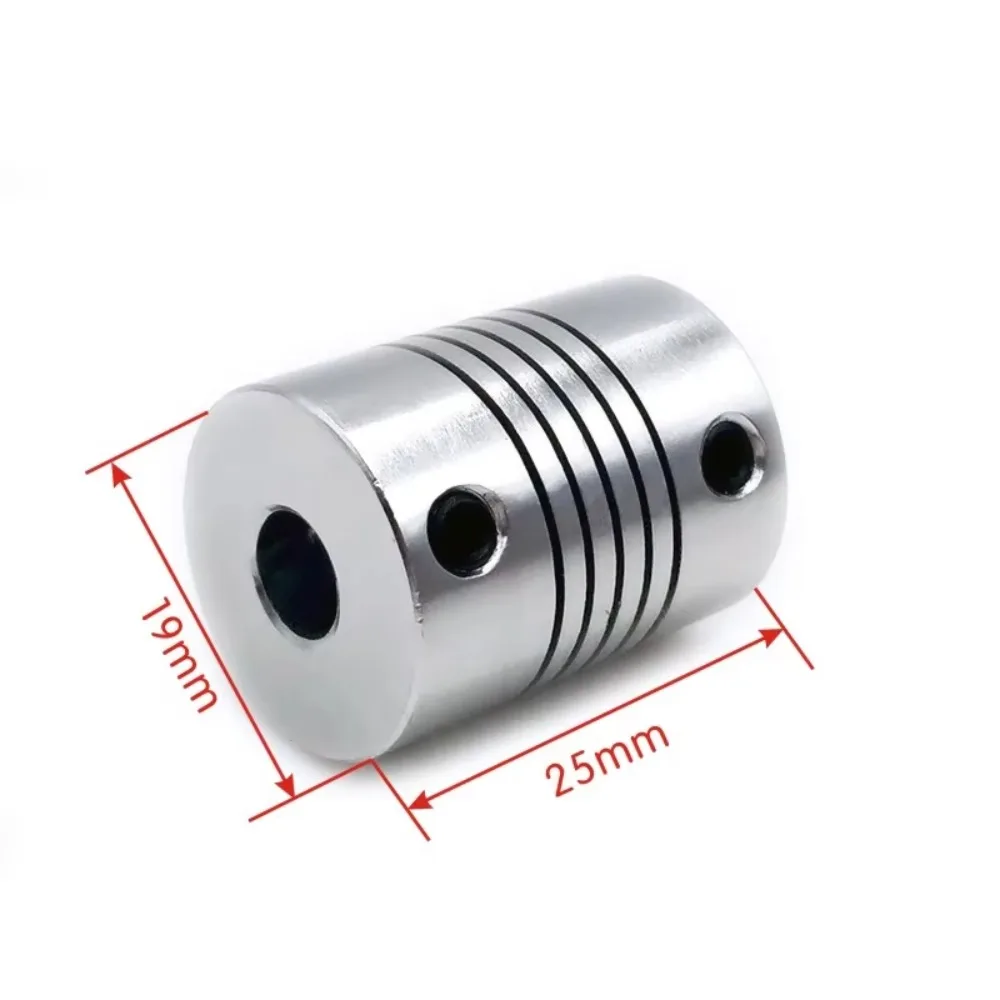 5 unidas  acoplamiento flexible  aluminio D19*L25 para eje  5, 8, 6.35mm, 8mm, 10mm, para motor paso a paso CNC, codificadores y