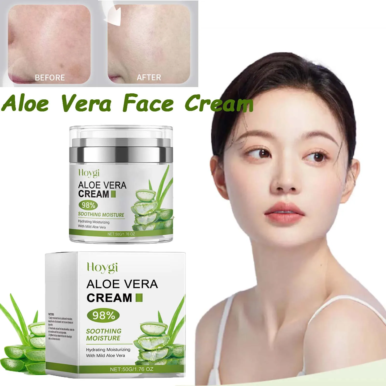 كريم الوجه بالصبار، مرطب عميق، مهدئ للبشرة، مرطب خفيف الوزن، مناسب لجميع أنواع البشرة #1