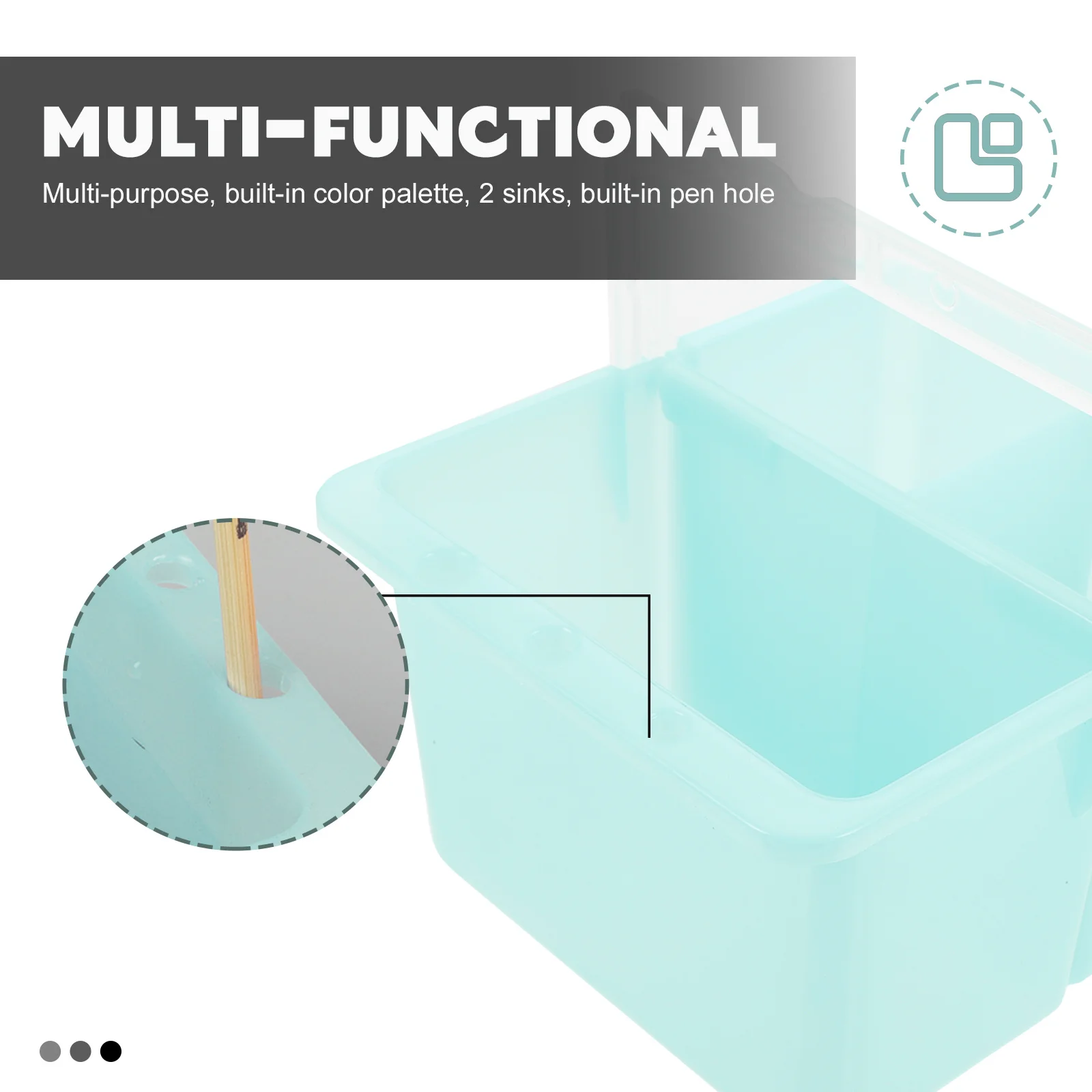 

2Pcs Durable Plastic Painting Buckets Artist Brush Basins for Wash and Mix with Smooth Surface Artist Brush Basins