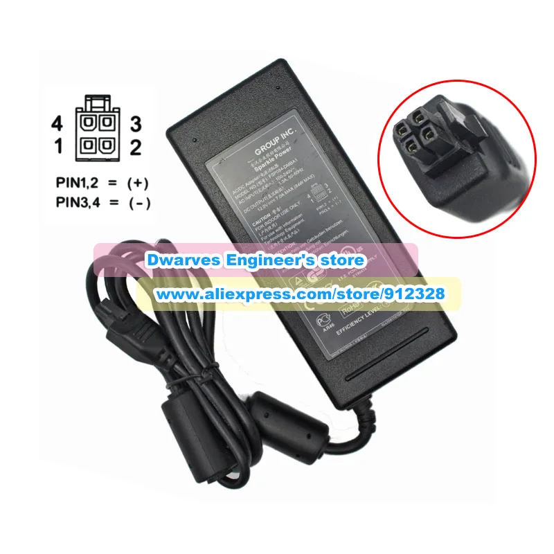 Genuine FSP FSP084-DMBA1 Switching AC Adapter FSP084-1ADC11 12V 7A 84W Power Supply 4PIN for NCR ALOHA RADIANT P1220