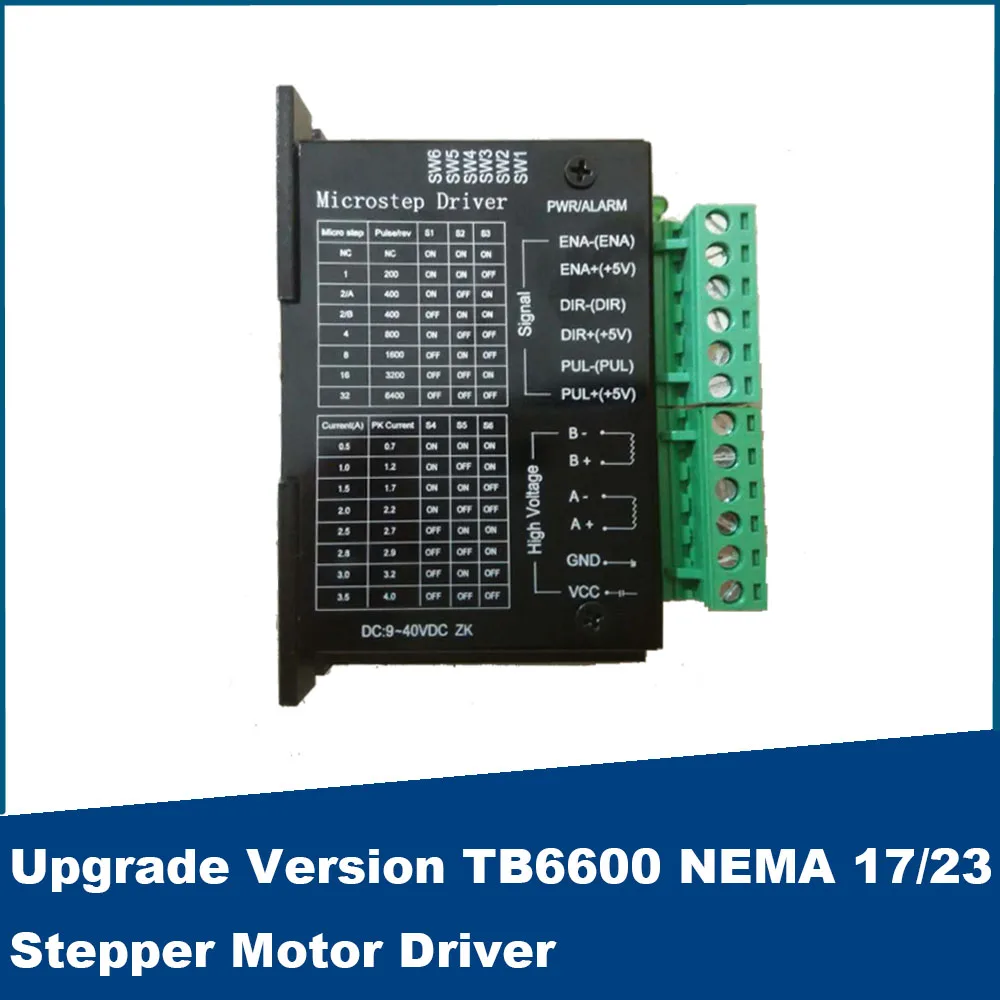 

Upgrade Version TB6600 NEMA 17/23 Stepper Motor Driver 32 Division 4A 42V