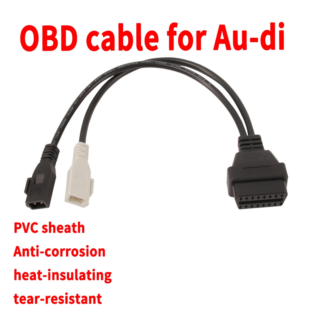 

for Audi 2x2 to 16Pin OBD2 Cable Car Diagnostic Cable Standard Insulation Core High Conductivity And Low Resistance