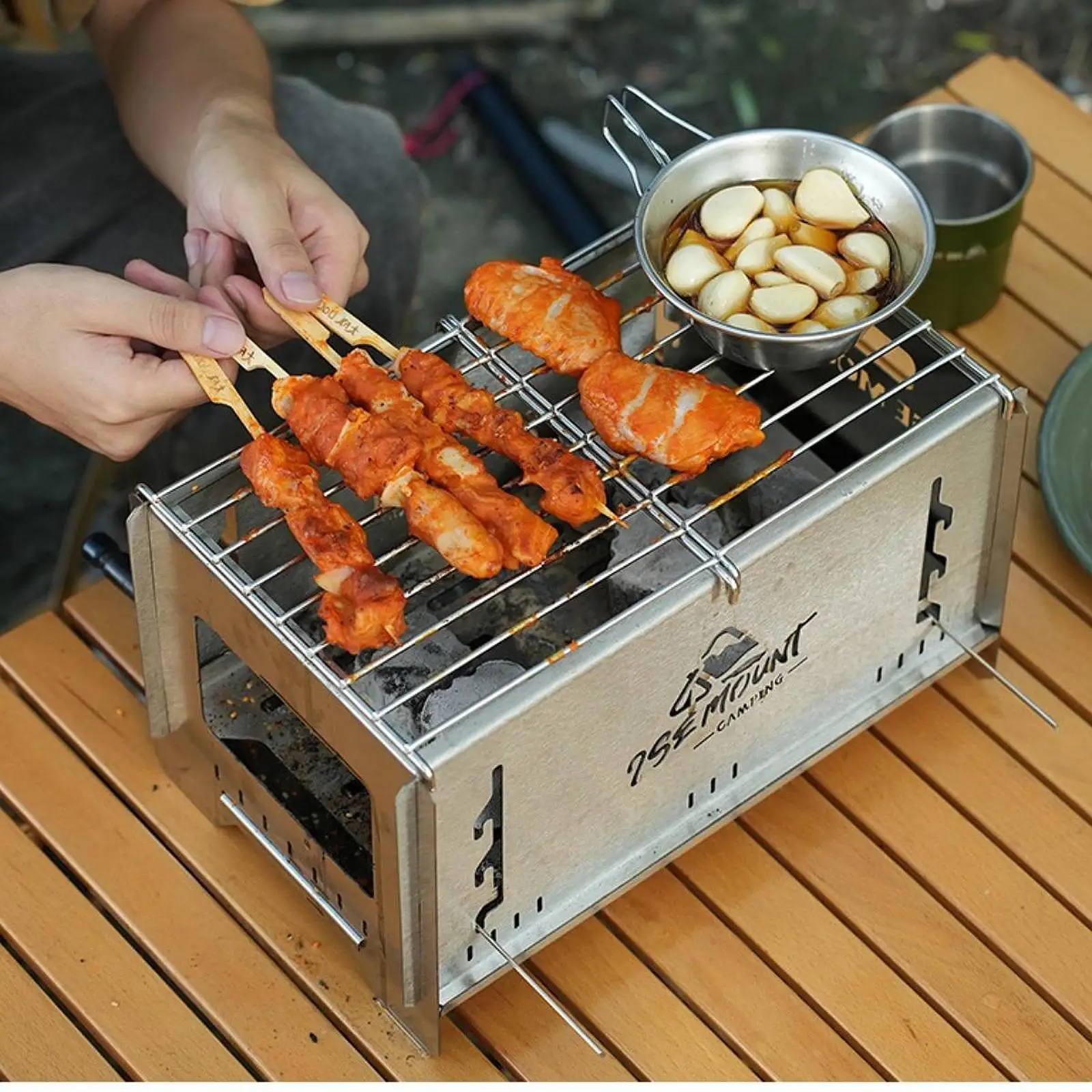 Camping Wood Burner Detachable 3 Level Adjustable Portable Campfire with Storage Bag for Patio Backpacking Picnic Travel Outside