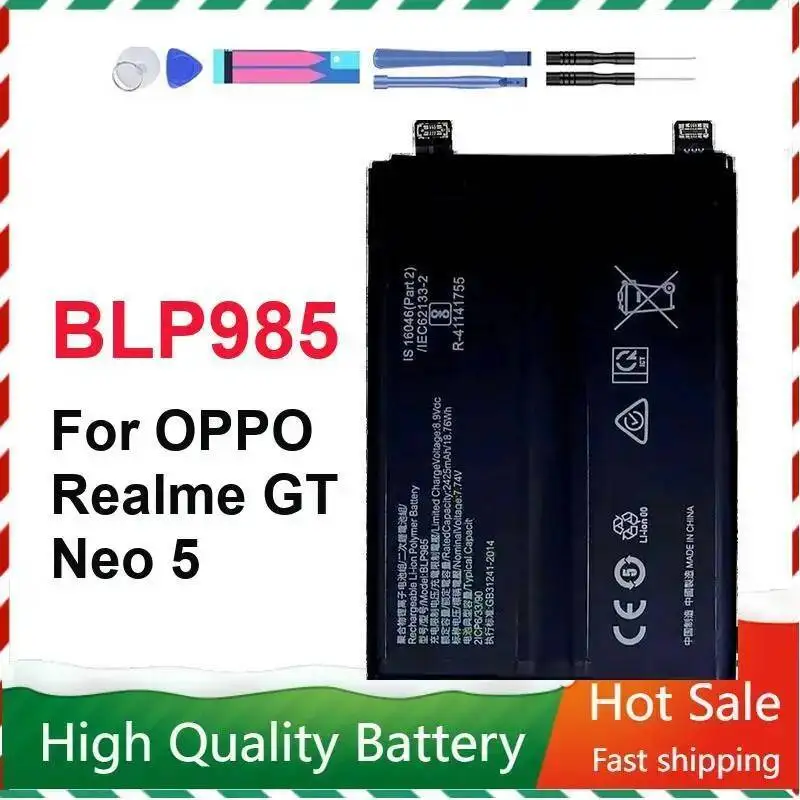 For Oppo Realme GT Neo 5 Reliable Power Mobile Phone Battery BLP985 2500Mah