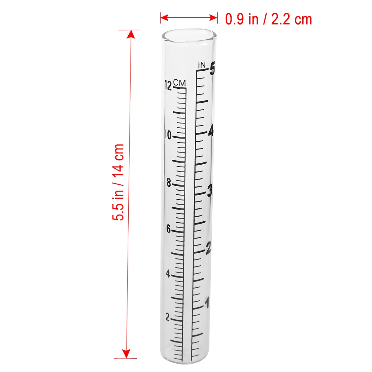 

12 Cm Rain Gauge Test Tube Outdoor Home Rainfall Garden Cover Glass for Container Child