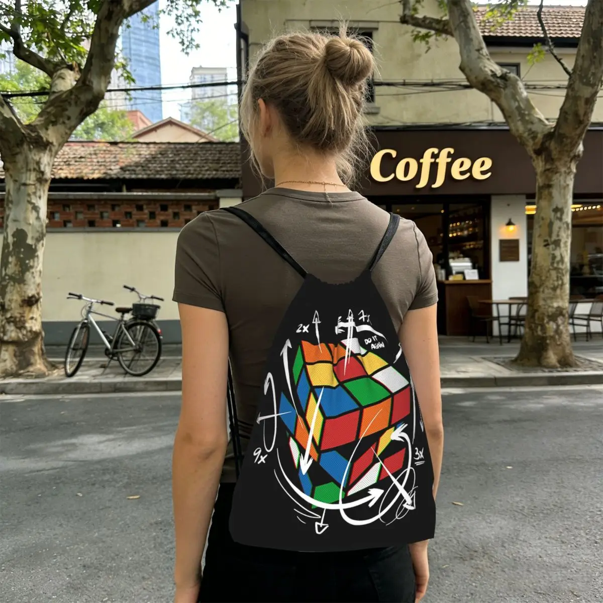 Math Rubiks Rubix Cube Backpacks Fashion Drawstring Bags Sports Bag Book Bags for Travel School