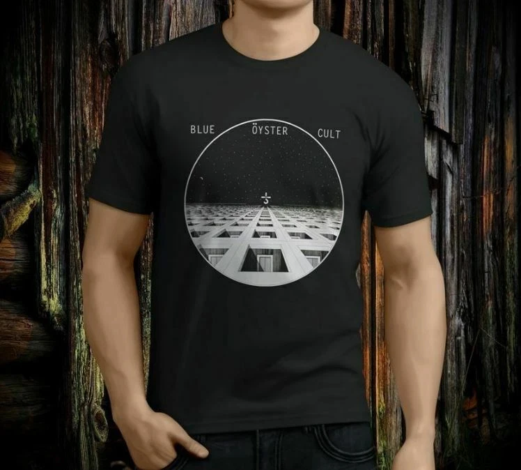 Men's Black T-shirt, Band BOC BLUE OYSTER CULT Fan Gift, Casual Printed Pattern T-shirt, Street Fashion Dressing