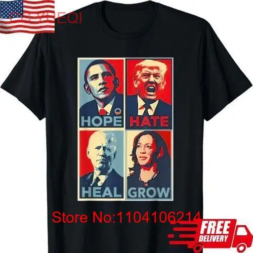 Hope Hate Heal Grow 2024 Elections Unisex T-Shirt