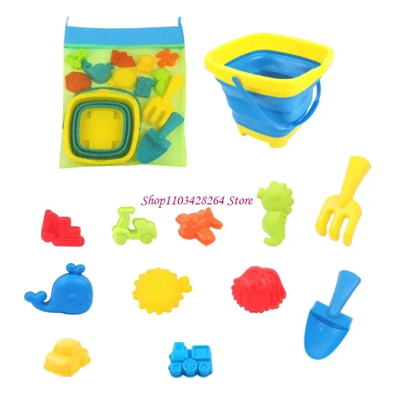  Plastic Outdoor Water Play Toy Mesh Bag Kids Summer Sand Activity Safety Set