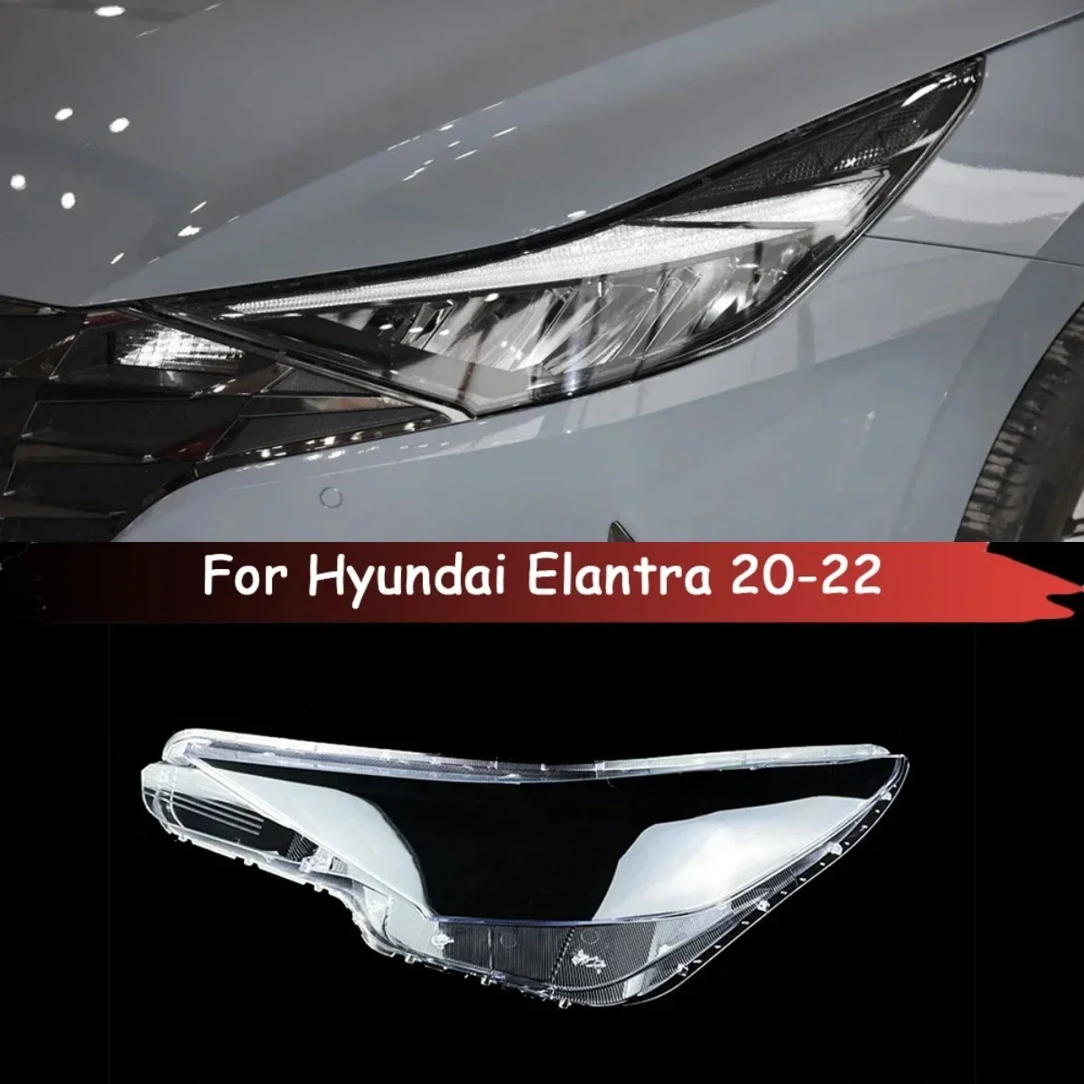 

For Hyundai Elantra High Quality Headlamp Case Car Glass Headlight Cover Lampcover Auto Lens Lampshade Shell 2020 2021 2022