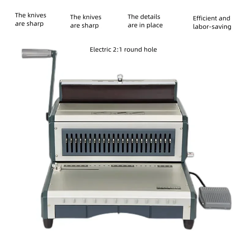 

Новое обновление, электрическая машина для переплета катушек 2:1, электрическая машина для утолщения железного кольца, переплетная машина, двойная линия, настольный календарь, контра