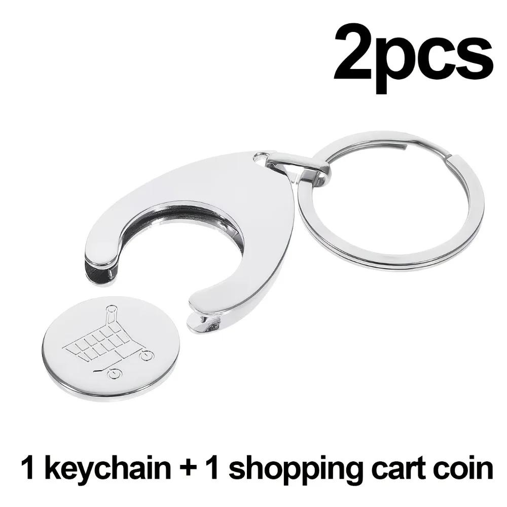 Shopping Cart Coin Keychain, Supermarket Trolley Token Key Ring, Mini Portable Cart Coin Holder, Grocery Shopping Accessory