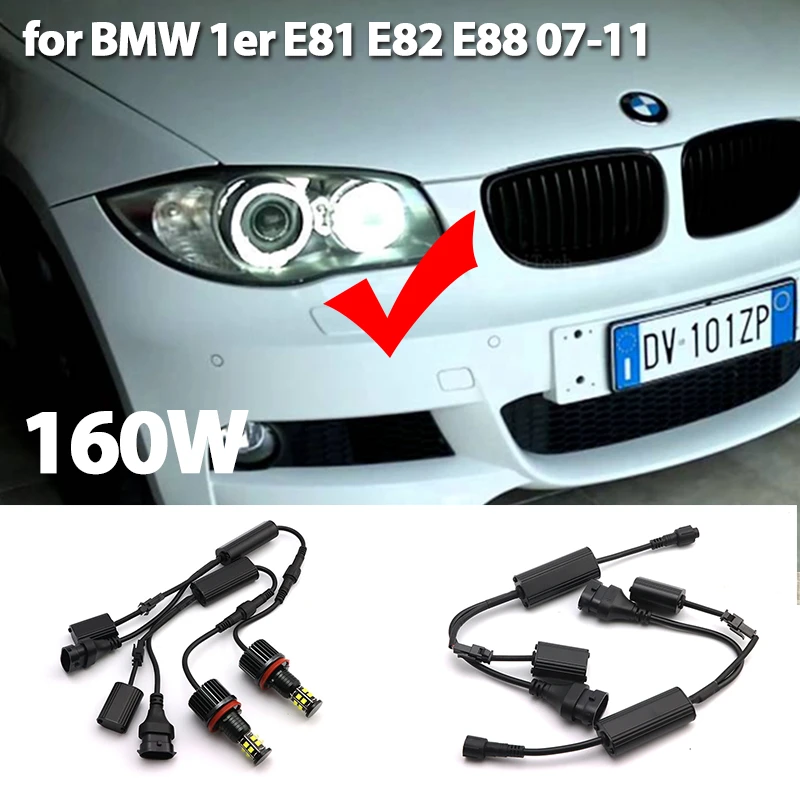

160W White Canbus Error Free LED Angel Eyes Marker Lights Bulbs for BMW 1 Series E81 E82 E88 116d 118i 118d 120i 120d 2007-2011