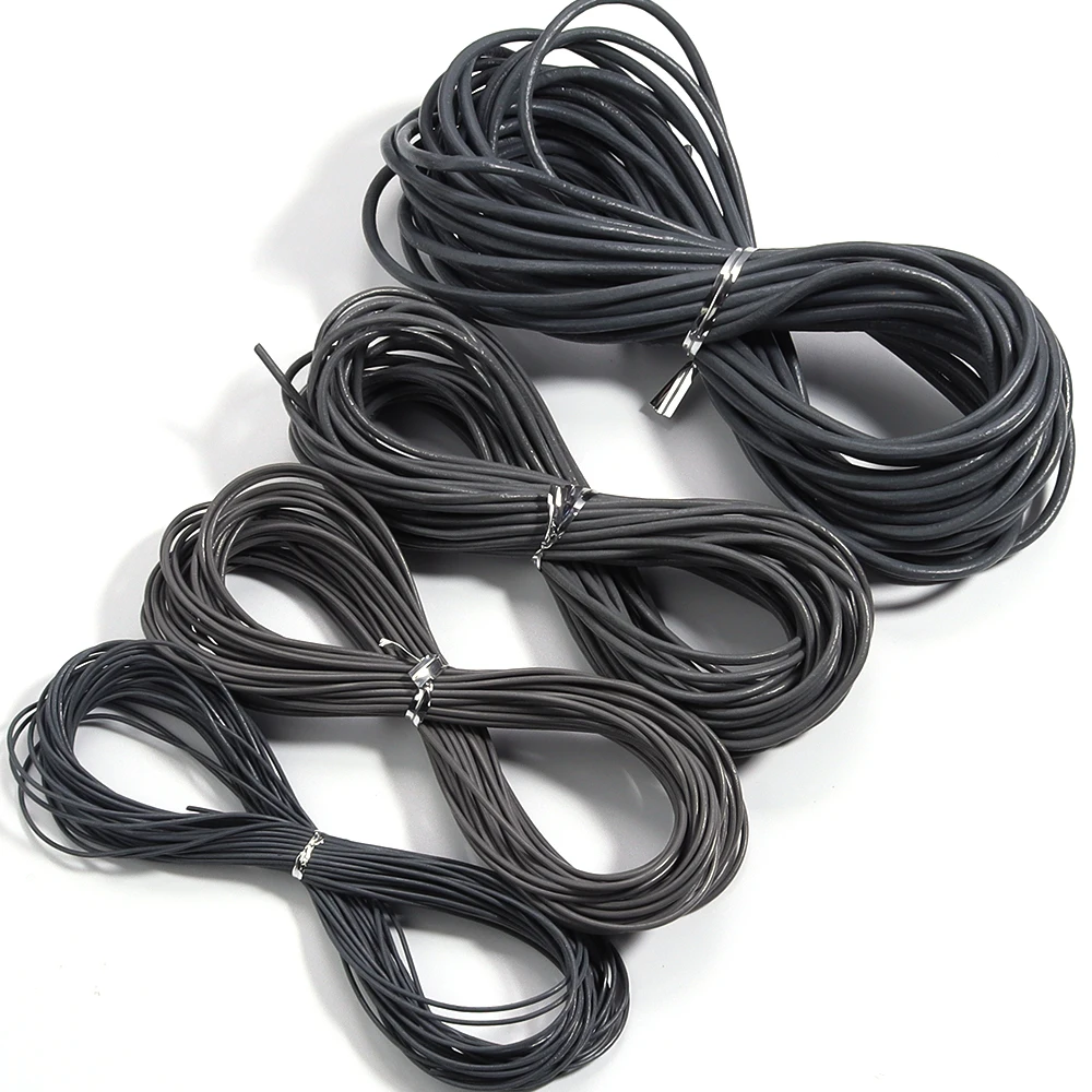 10 Meter 100 % echtes Lederband, Durchmesser 1/1,5/2/3 mm, buntes rundes Lederseil für Armband, Halskette, DIY-Schmuckherstellung – Detail 12