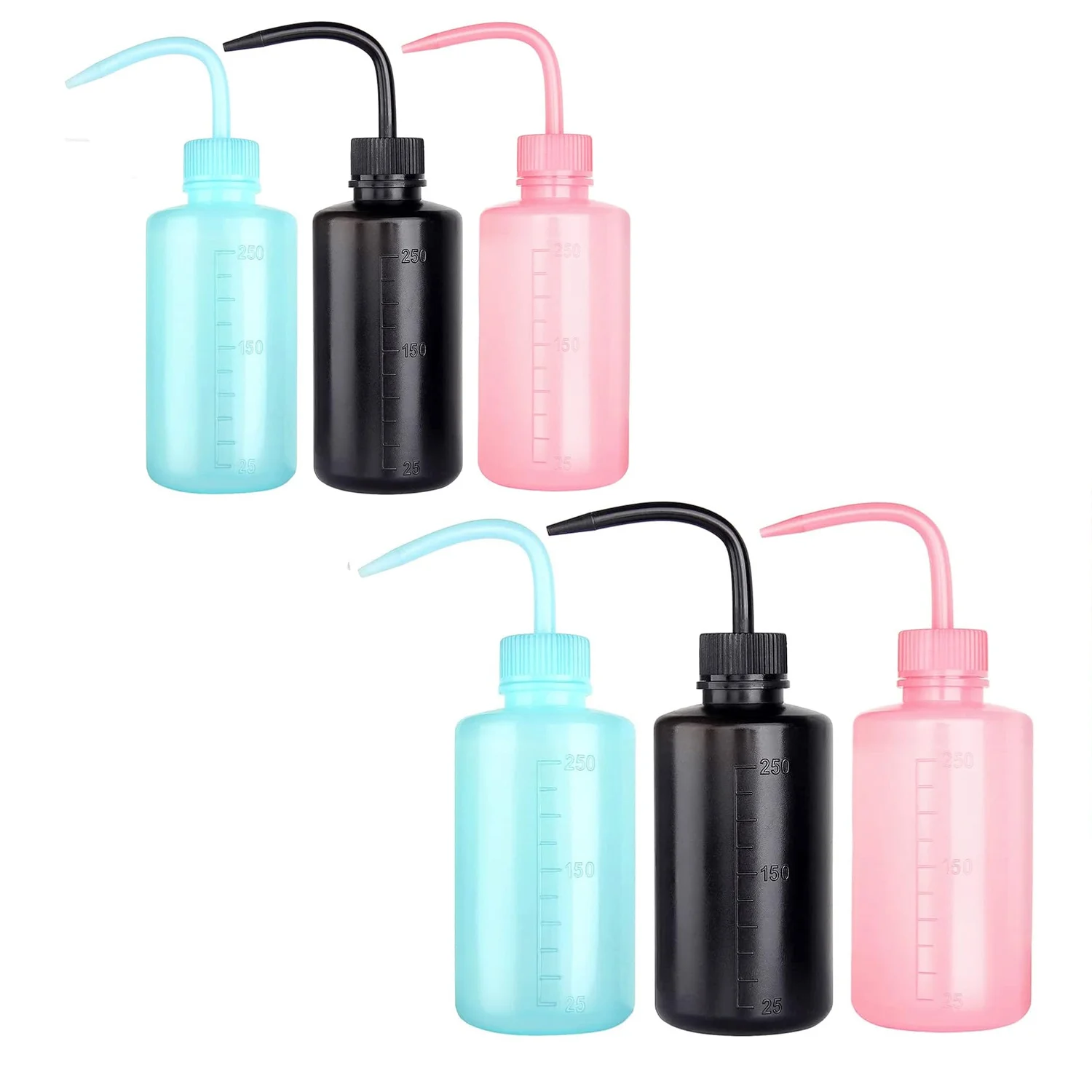 6pcs Tattoo Wash Bottle, Wash Bottles Squeeze for Lab, Tattoo Squeeze Bottle with Narrow Mouth and Scale Labels, Succulent Squir