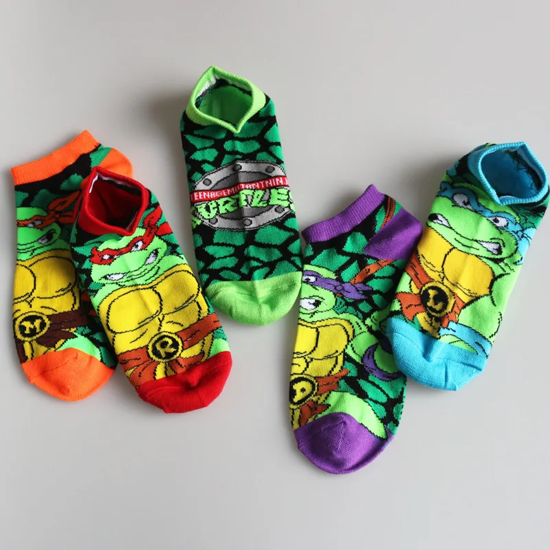 Teenage Mutant Ninja Turtles Cosplay Socks Leonardo Raphael Donatello Michelangelo Fashion Cotton Short Sports Socks Unisex