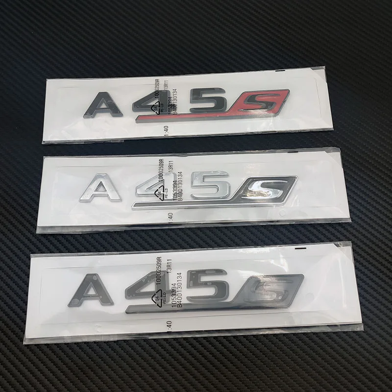 

3D ABS Chrome Letters For Car Trunk Mercedes Benz A45S AMG W177 Emblem Badge Logo Adhesive Car Lettering Stickers Accessories