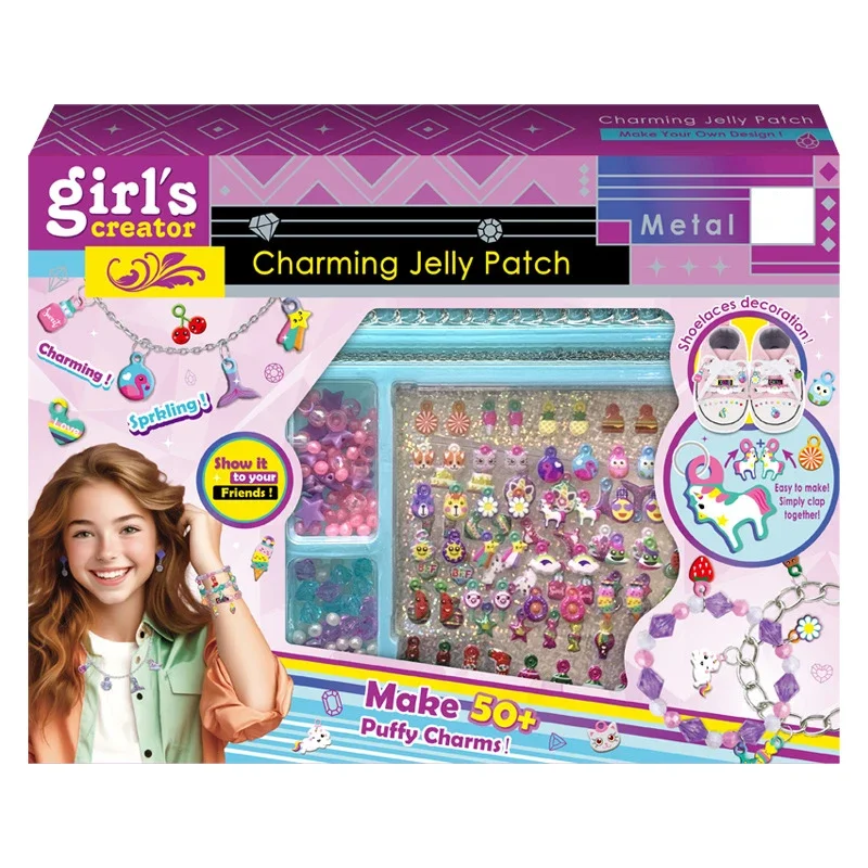 Ręcznie Robione Koraliki Dziecięce Zabawki Kreatywne Luźne Koraliki Dystansowe Rękodzieło Tworzenie Bransoletek Naszyjników Zestaw Biżuterii Zabawka Prezent dla Dziewczynki