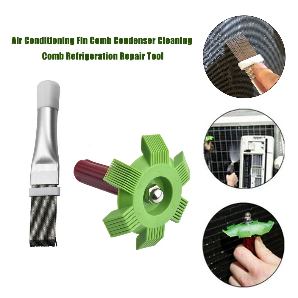 1 Set Air Conditioner Fin Comb Condenser Cleaning Brush Coil Condenser Brush Stainless Steel Air Refrigerator Fin Brush Cleaner