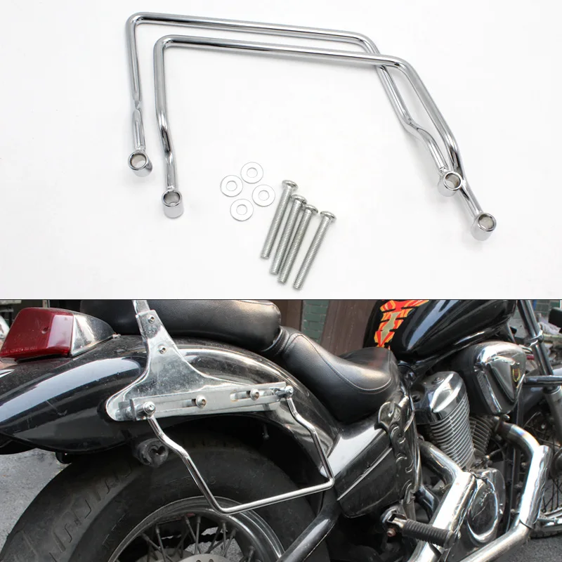 

Saddle bag Support Bar Mount Bracket For Suzuki Boulevard Honda Valkyrie 1500 Kawasaki Vulcan 1700 Yamaha V Star 650