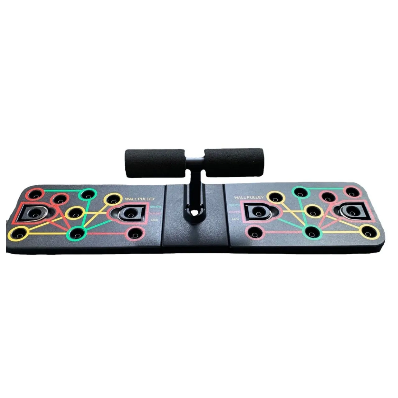 

Body Building 2In1 Folding Push Up Board Gym Exercise Push-ups Stands Fitness Power Training with Elastic Pull Ropes 2025 Newly