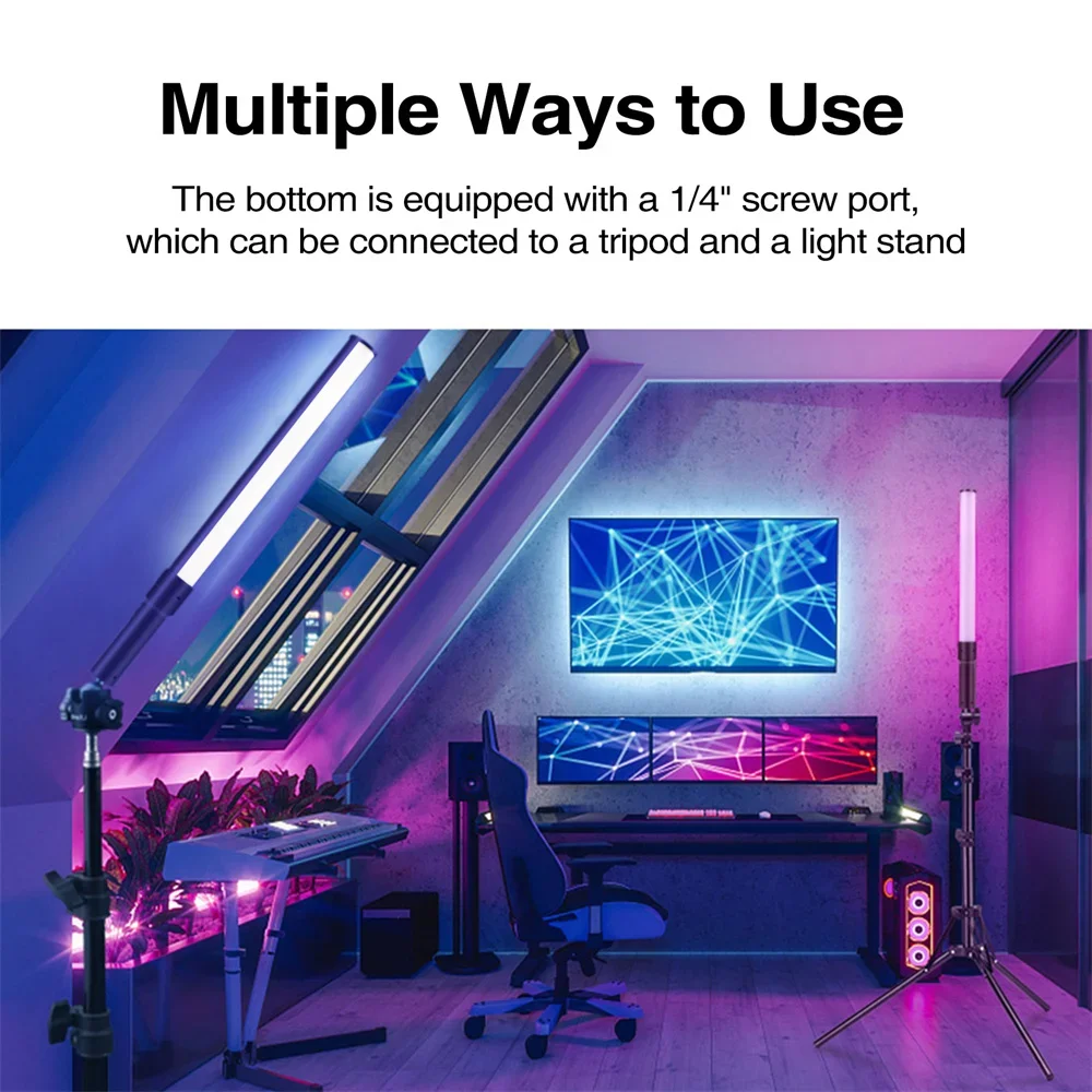 Y 50CM Handheld RGB Colorful Stick Light Handheld LED Light Wand CRI 95+ 2500K-9000K Photography Studio Lamp with Remote Control