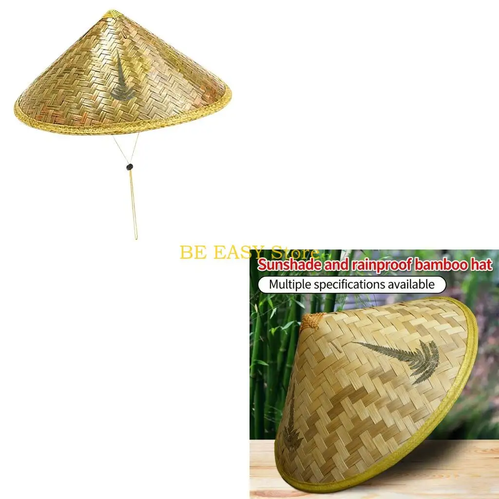 E28F Chinese Rattan Handmade Weave Straw Bucket Hat Tourism Fisherman Hat