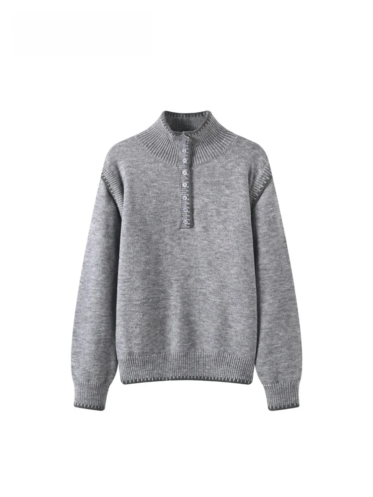 

Loose Long Sve Sweater Women plus Size f High Collar Winter Faionable Top for Plump Sister Casual Loose Fit Sle