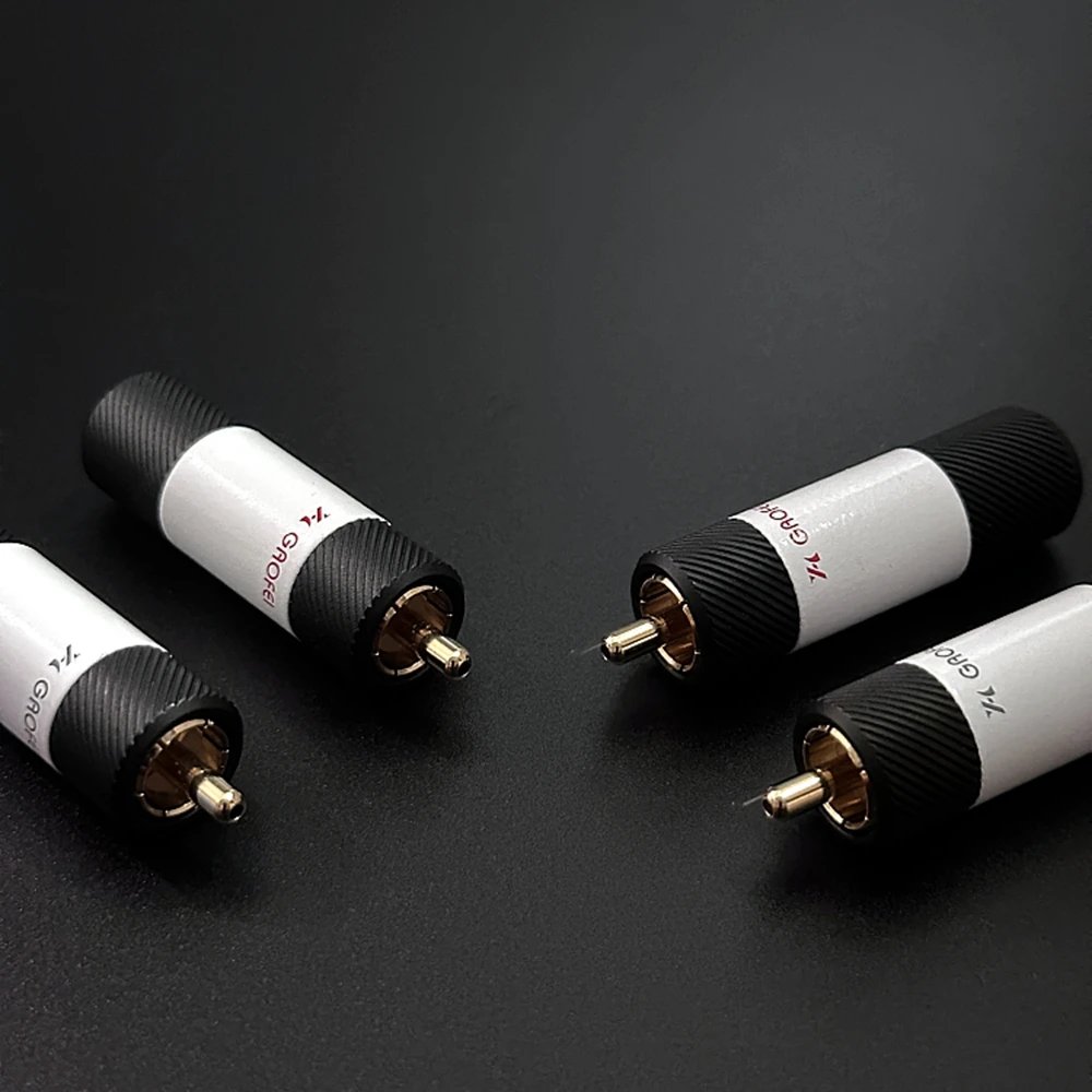 4 Uds conector de clavija de Cable RCA chapado en oro Audio Hifi GAOFEI adaptador RCA de 9,5 MM tornillo de fijación de bloqueo
