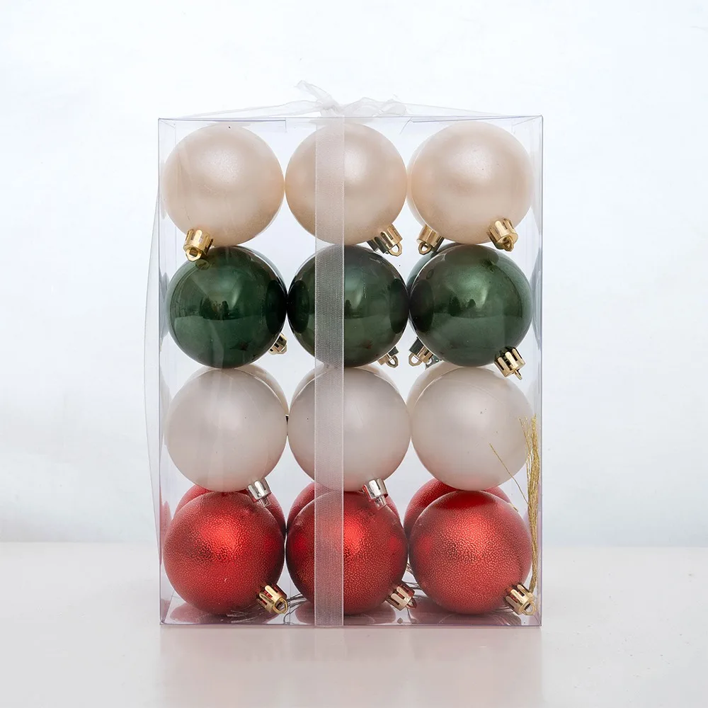 

24pcs/set 6cm Christmas Hanging Ball Shatterproof Colorful Christmas Baubles Plastic Electroplated Xmas Tree Ornaments