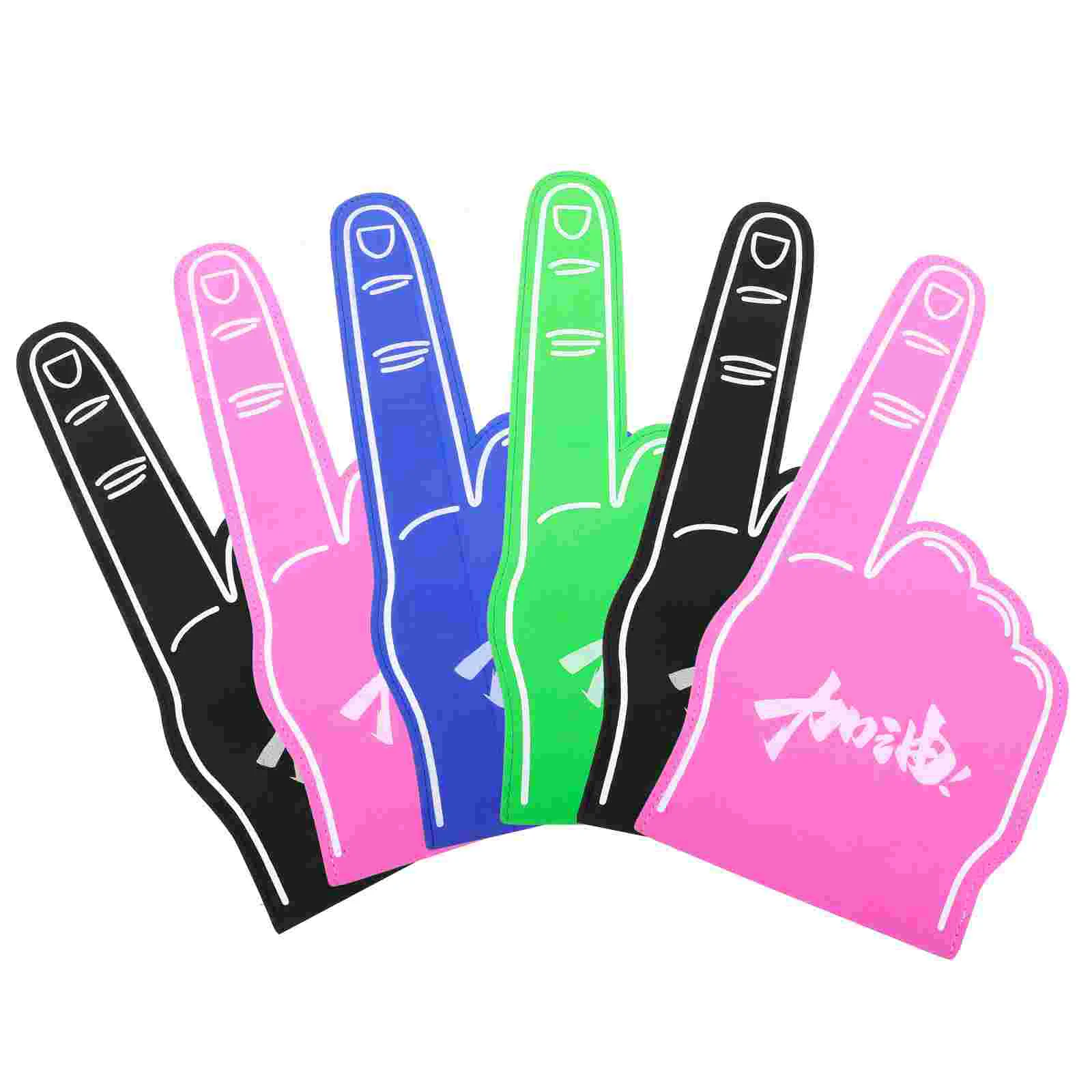6 Pcs Hand Support Props Cheerleading Foam Finger Kids Mittens Sporting Events Red Gloves Fingers for