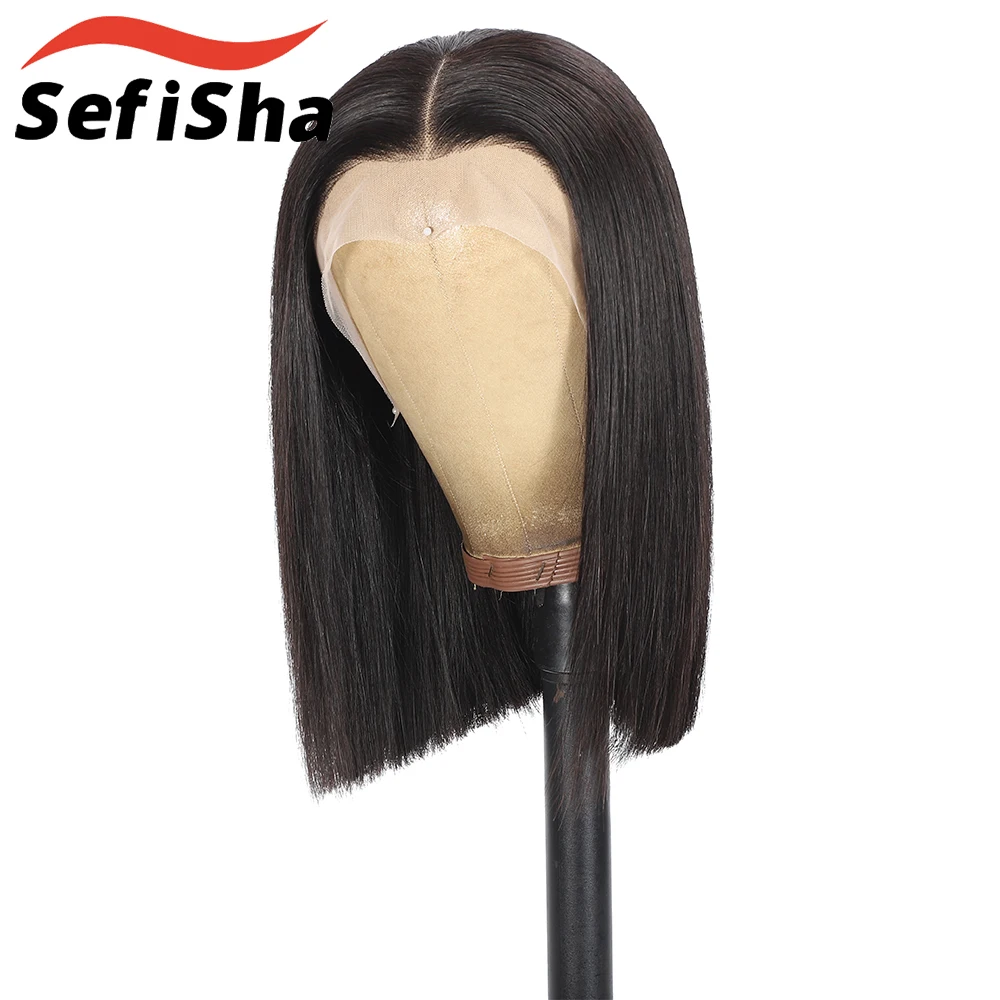 300 Dichtheid Dubbelgetrokken Rechte Gekleurde Korte Bob Pruiken Menselijk haar Oranje Gember Kant Voor Menselijk Haar Pruiken Voor Zwarte Vrouwen