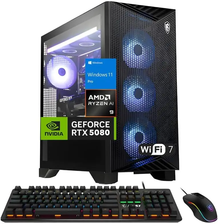 

MSI Aegis ZS2 Gaming Desktop PC, AMD Ryzen 9 9900X 12-Core, GeForce RTX 5080 16GB, 32GB DDR5 RAM, 2TB SSD, 360mm Liquid Cooling