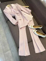 Women Official Prom Pant Suits Female Elegant Blazer Jacket Coat Tops And Trousers Two Pieces Sets New Matching Outfits Traf