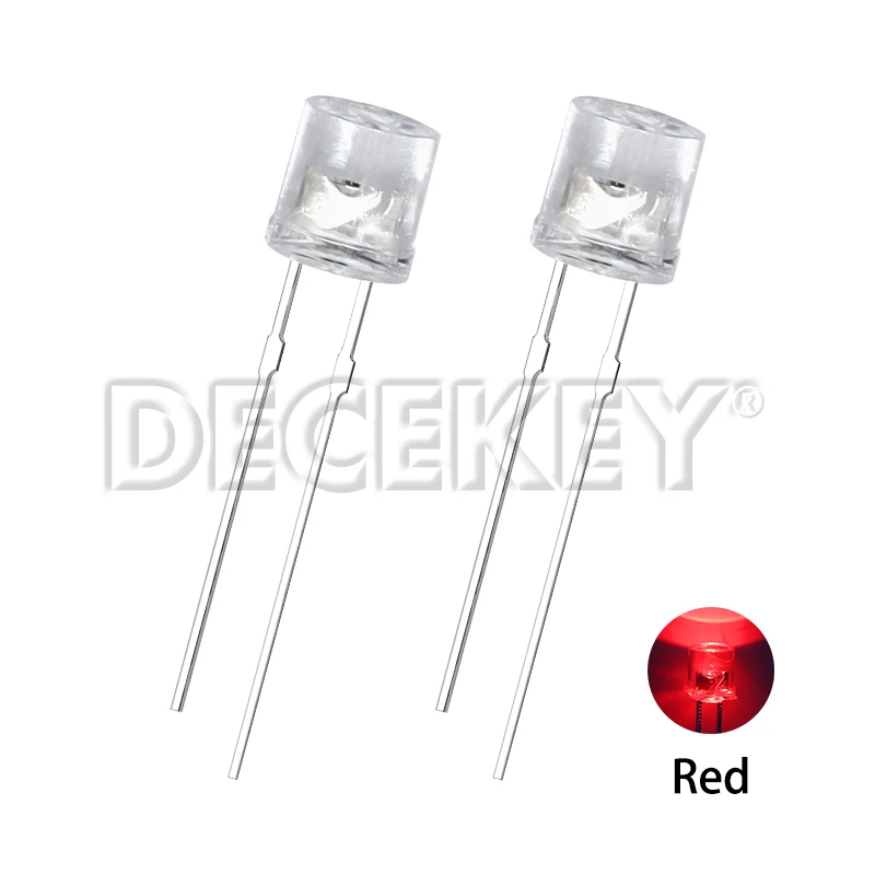 100Pcs 5mm Flat Top LED Diode 9 Colors Lights Bright Bulb Lamps Electronics Components Indicator Light Emitting Diodes