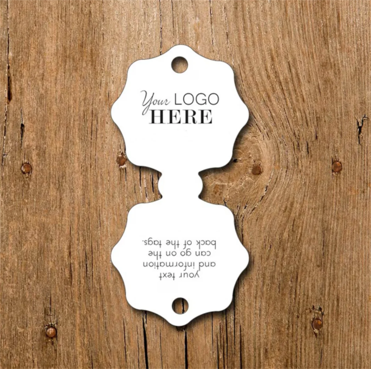 

50pcs Wavy Circle Fold Over Necklace Jewelry Tags Jewelry Display Personalized Product Hanging Cards with Your Logo
