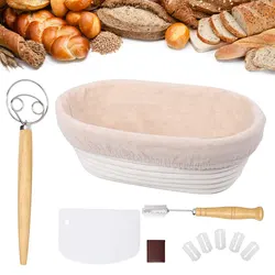 Baking Tools Full Set Dough Fermentation Bread Proofing Basket with Linen Insert Professional Home Baker Sourdough Rattan Basket