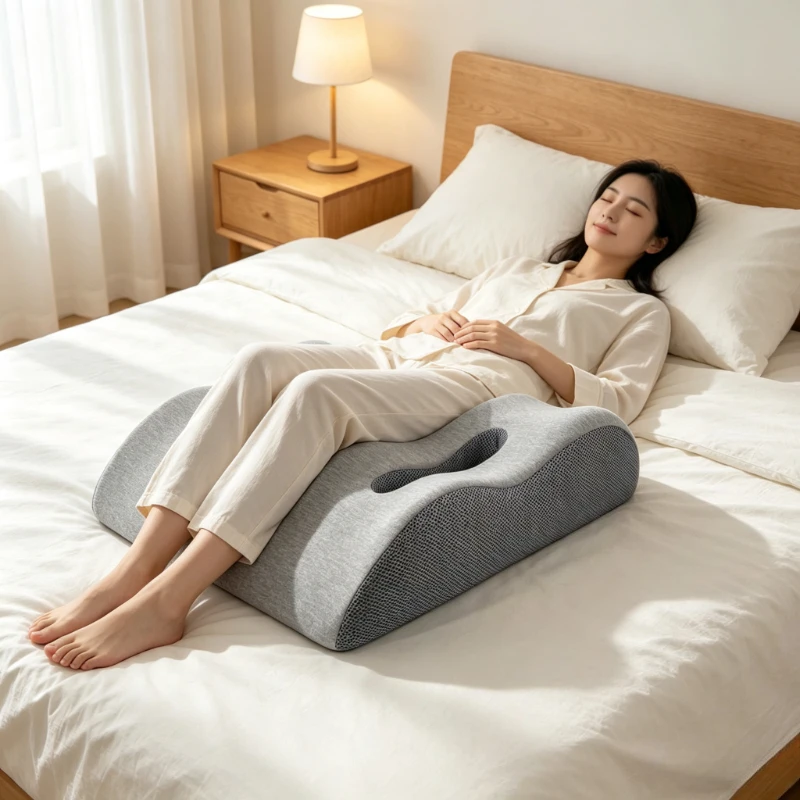 Memory Foam Leg Rest Pillow, Ergonomic Elevation Cushion for Varicose Veins Relief, Pregnant Women Foot & Leg Support Home