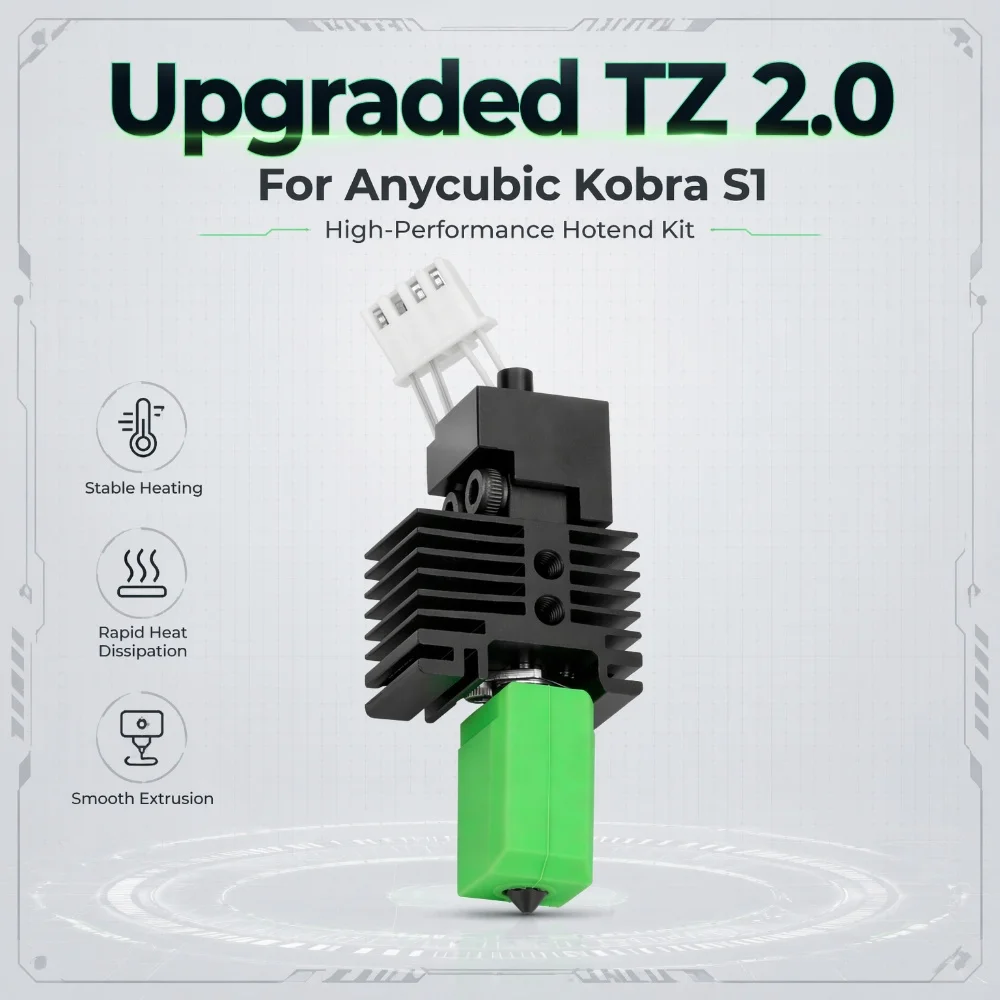 Image of Verbessertes TZ 2.0 Konvertierungs-Kit zu S1C Hotend für Anycubic Kobra S1 Combo Adapter, gehärtete Stahldüse, Hot-End-Kit, 3D-Druckerteile