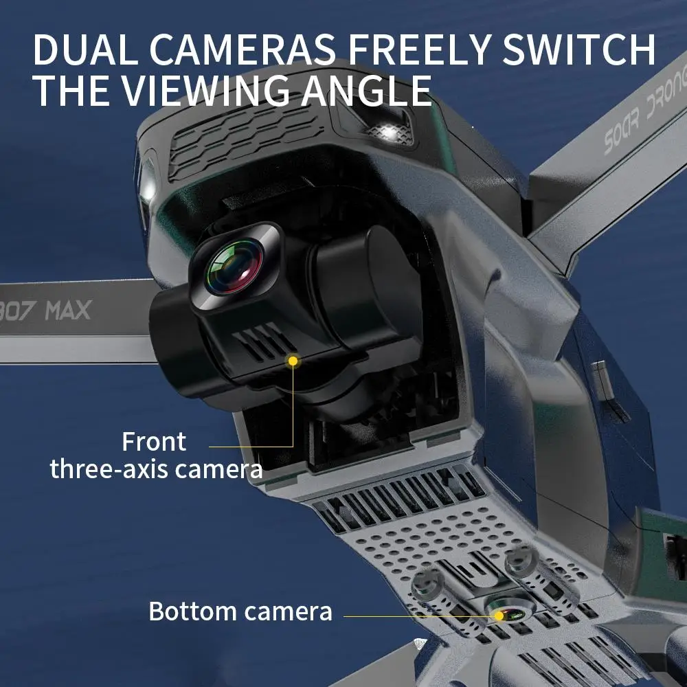 Imagem -03 - Veículo Aéreo Dobrável com Câmeras Duplas Sg907 Max Fpv Eixos Tração Nas Quatro Rodas Dobrável Definição hd 4k Profissional